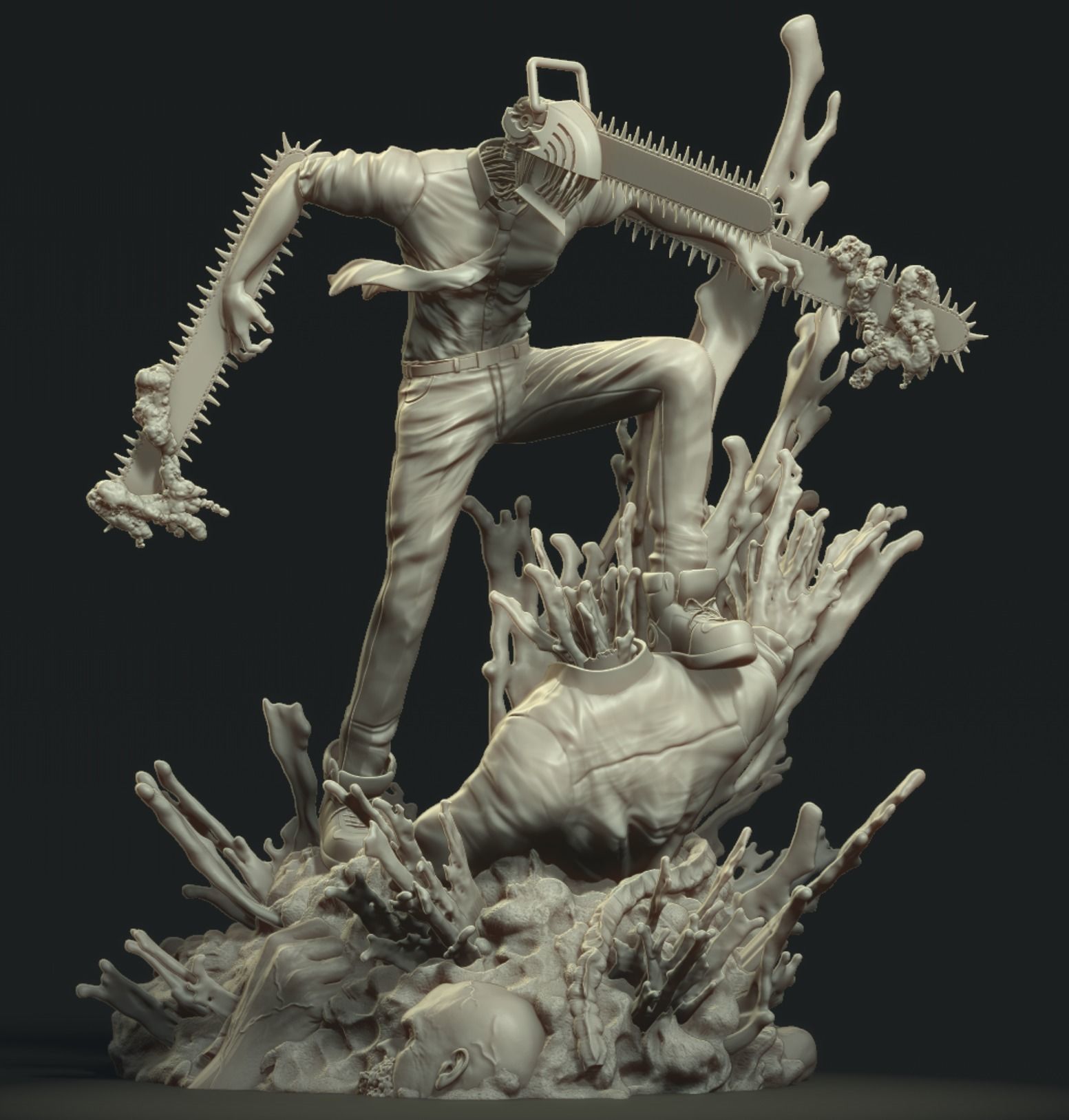 Chainsaw Man Denji figure with cut and keying by Dhomas  3D print model_6