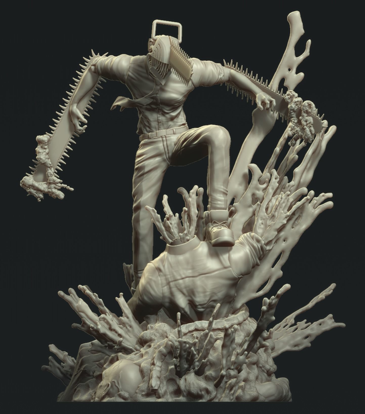 Chainsaw Man Denji figure with cut and keying by Dhomas  3D print model_7