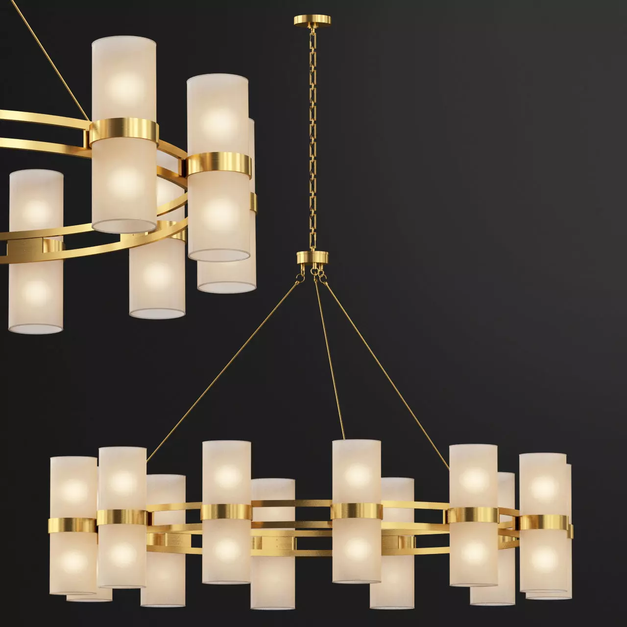 Tiburon Round Chandelier 12 Light 3D model_0