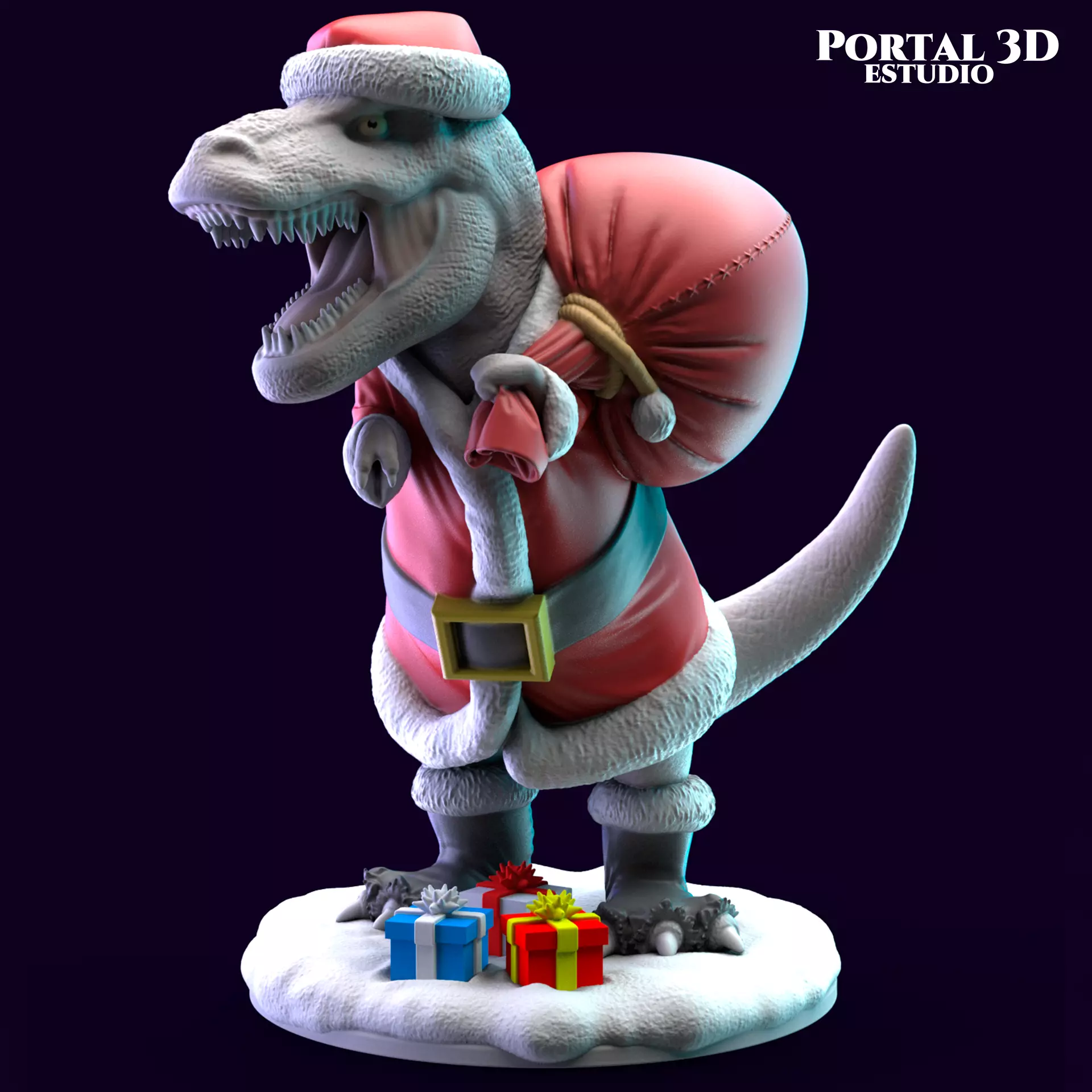 SANTA CLAUS T-REX 3D print model_0