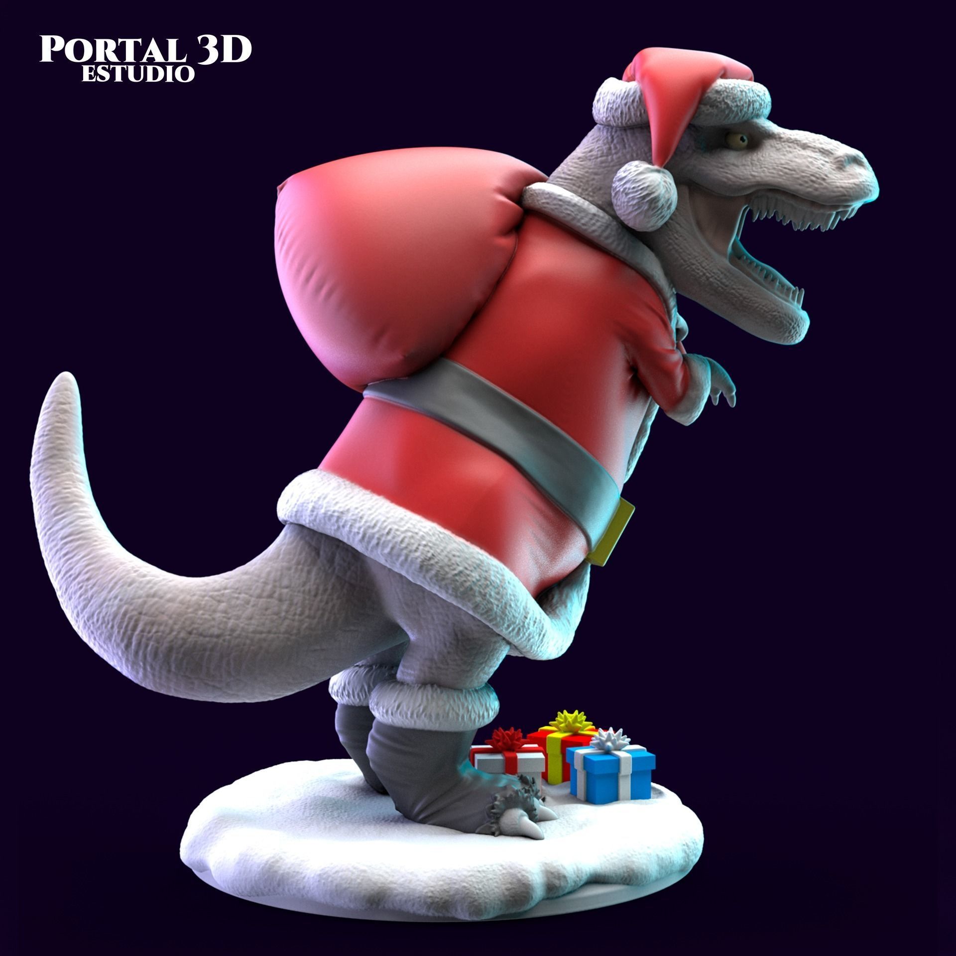 SANTA CLAUS T-REX 3D print model_2