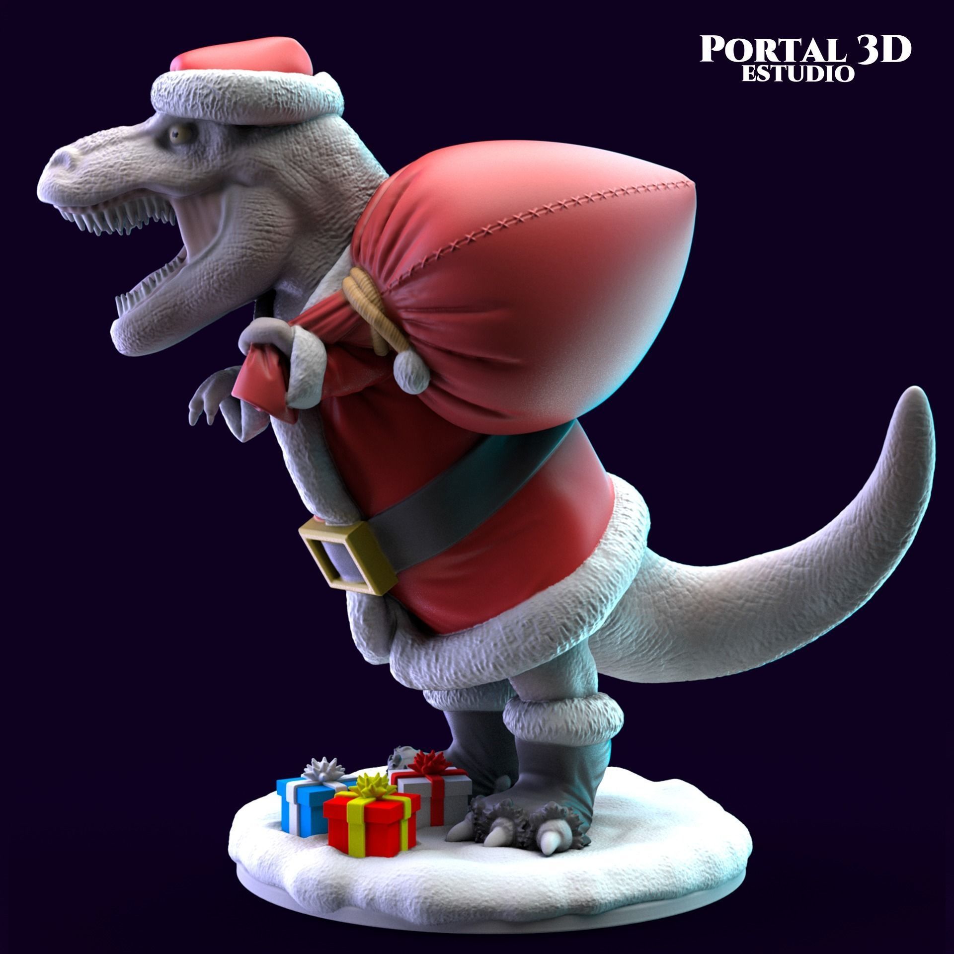 SANTA CLAUS T-REX 3D print model_3