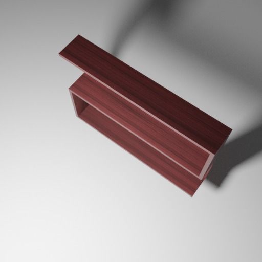 shelf wooden 3D model_2