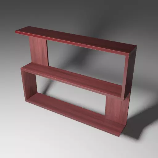 shelf wooden 3D model_0