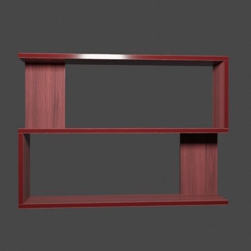 shelf wooden 3D model_1