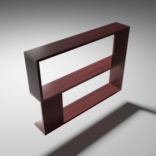 shelf wooden 3D model_4