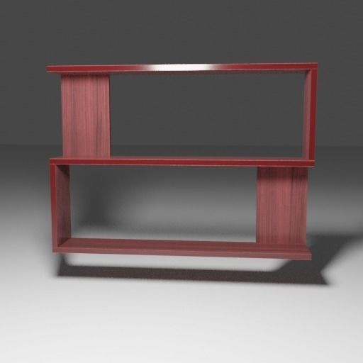 shelf wooden 3D model_3
