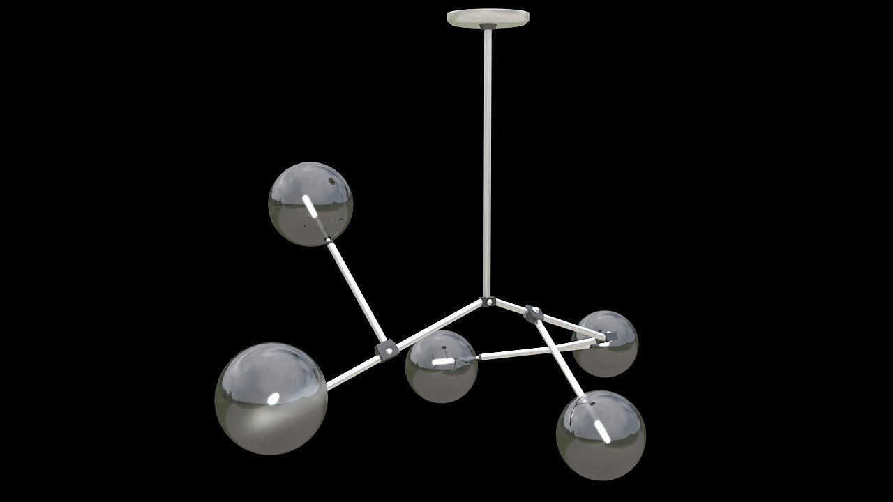 multiple lights hanging lamp 3D model_4