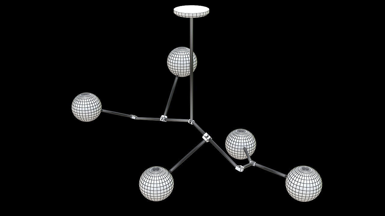 multiple lights hanging lamp 3D model_7