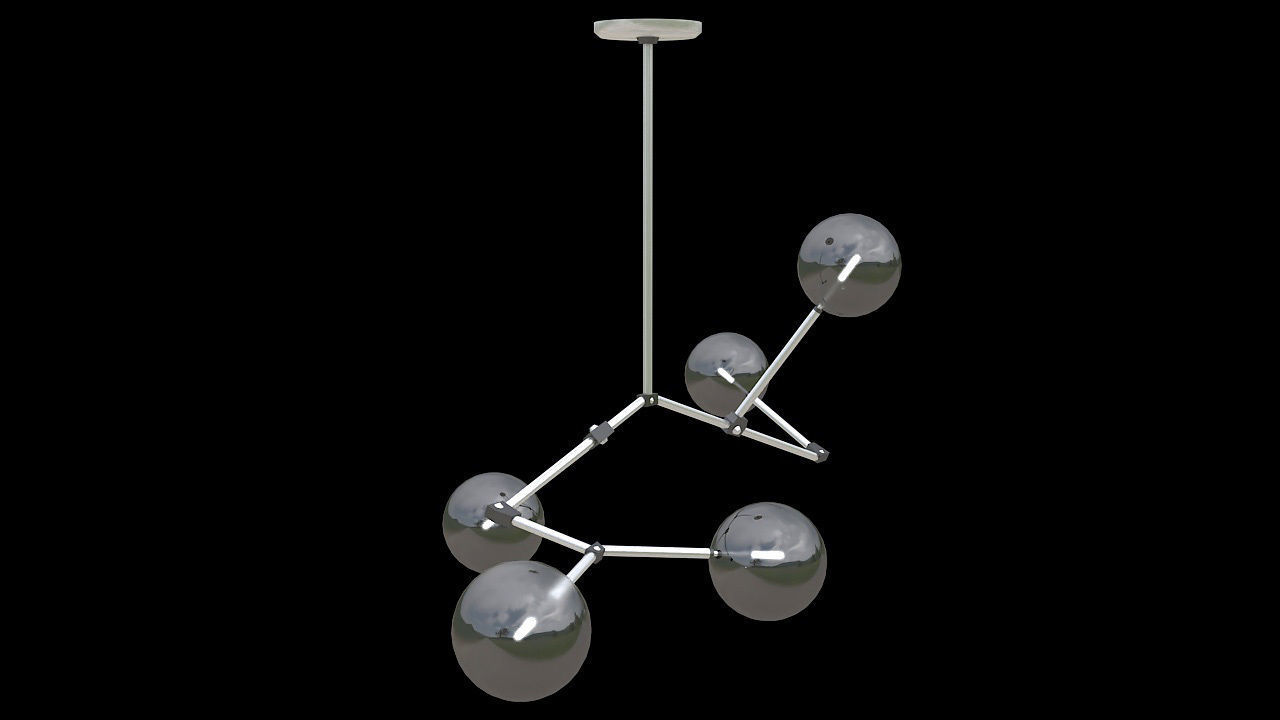 multiple lights hanging lamp 3D model_5