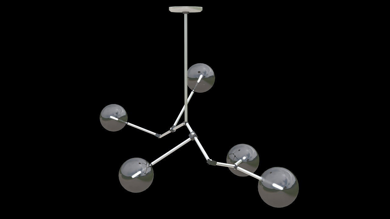 multiple lights hanging lamp 3D model_2
