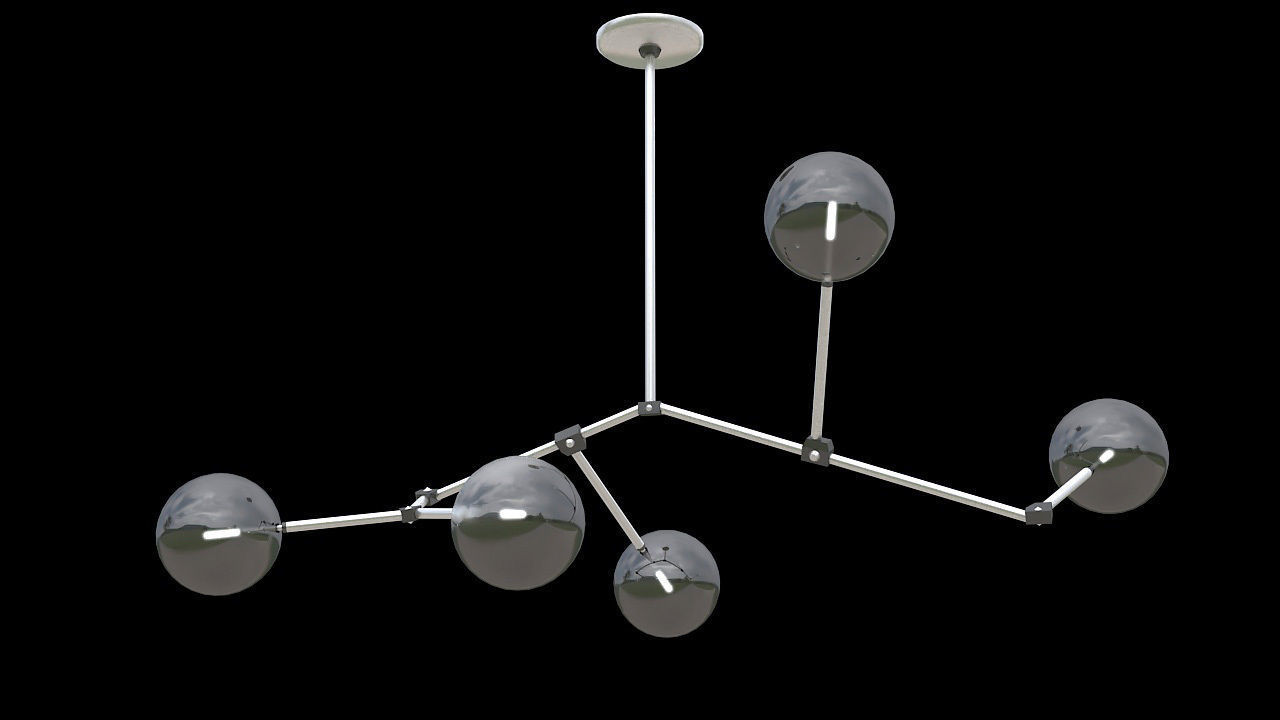 multiple lights hanging lamp 3D model_1