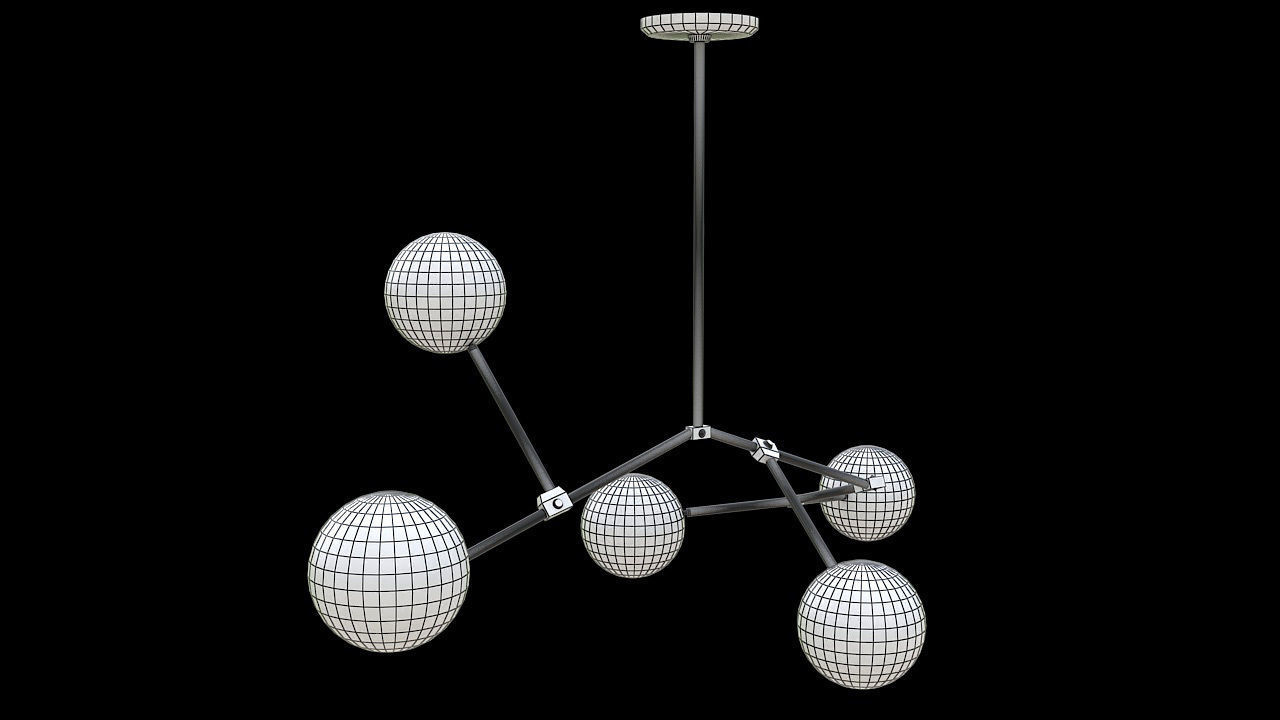 multiple lights hanging lamp 3D model_14