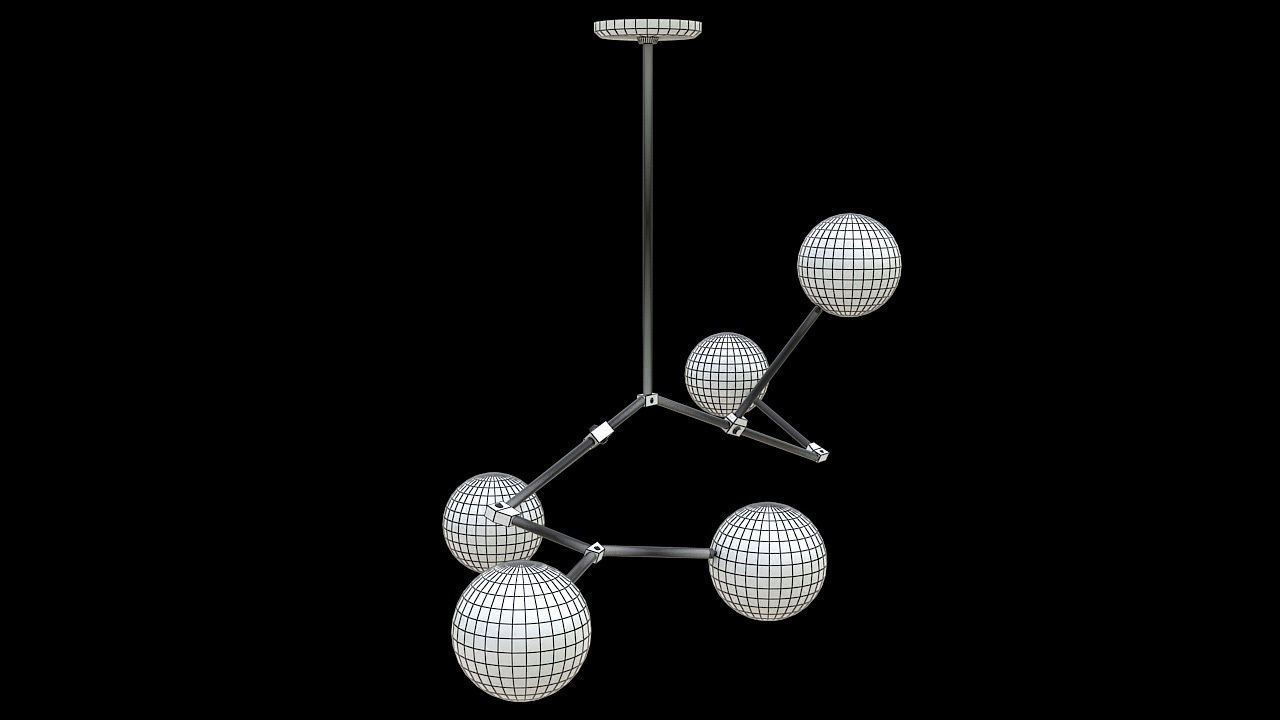 multiple lights hanging lamp 3D model_3