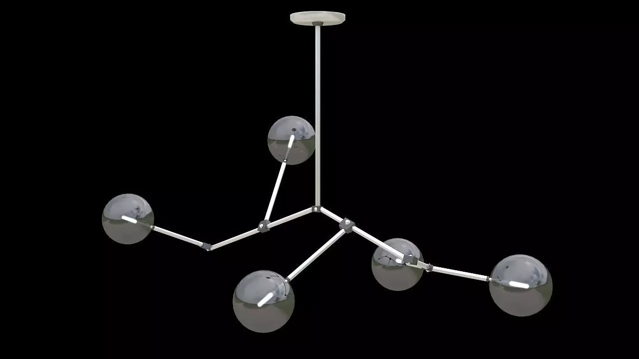 multiple lights hanging lamp 3D model_0