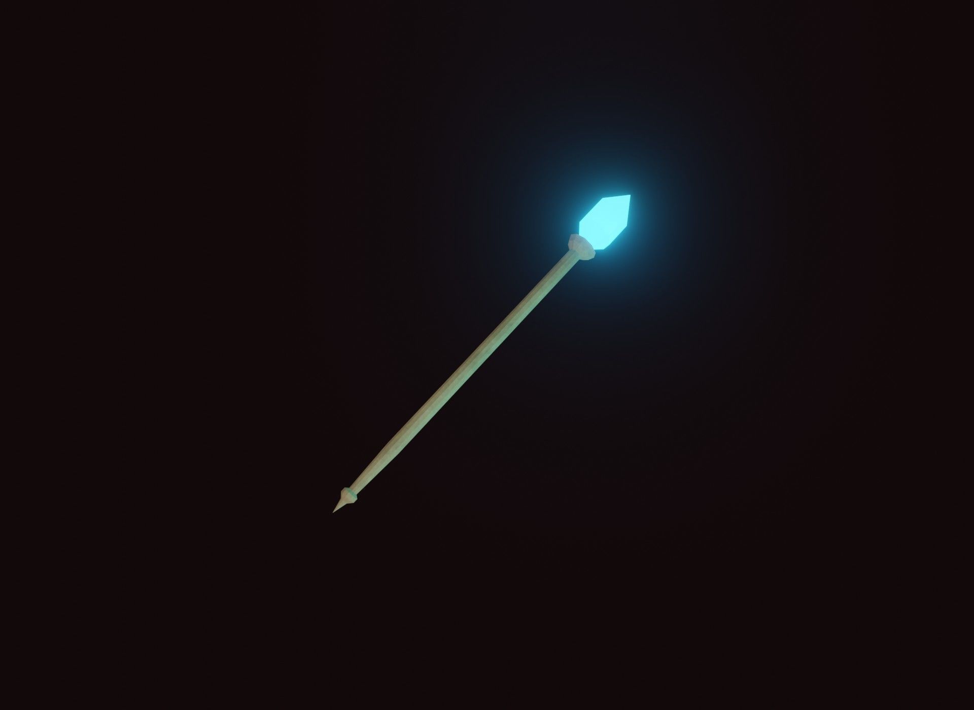 Stylized Mage Staff 3D Model Low-poly 3D model_12