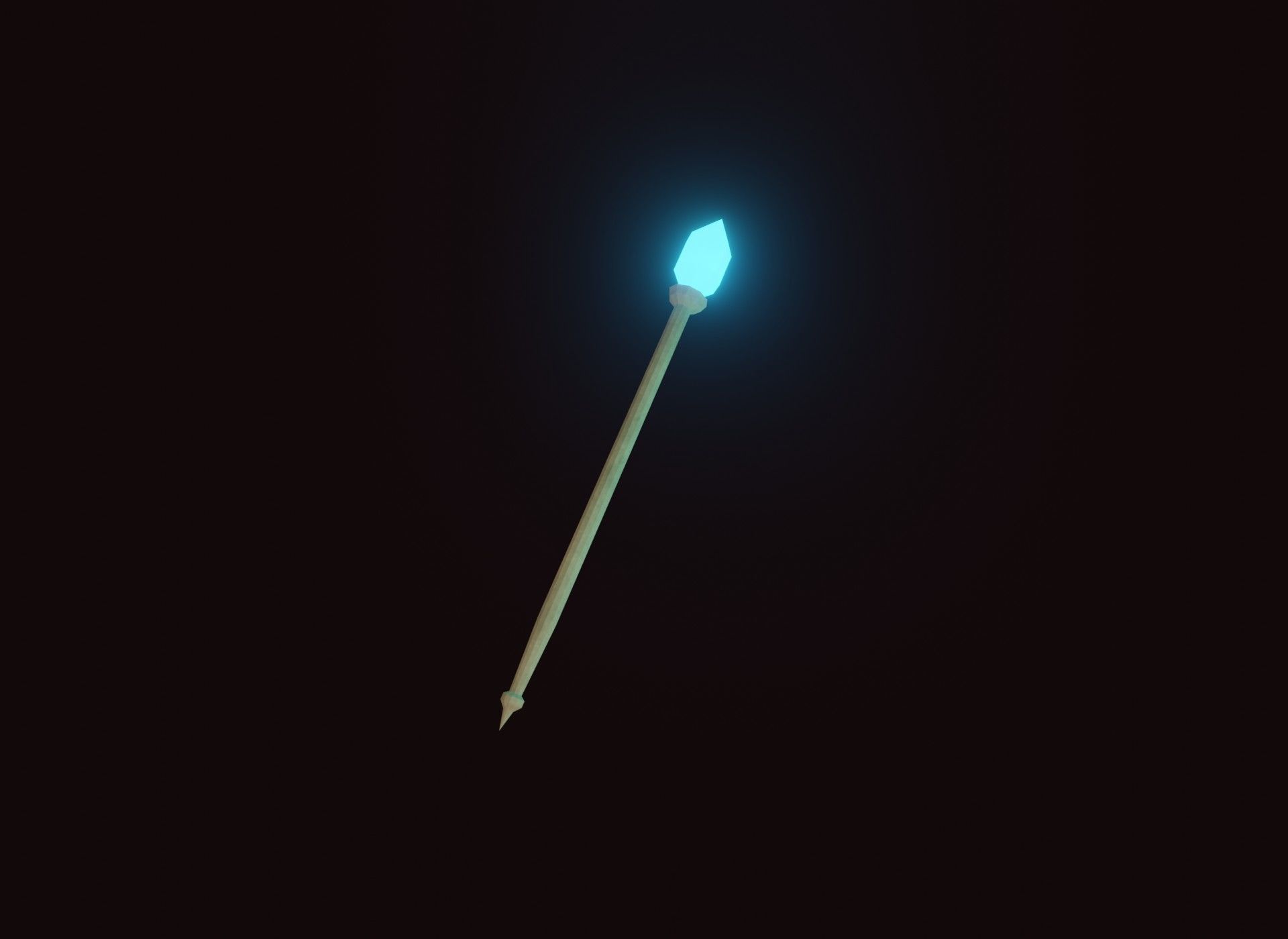 Stylized Mage Staff 3D Model Low-poly 3D model_5