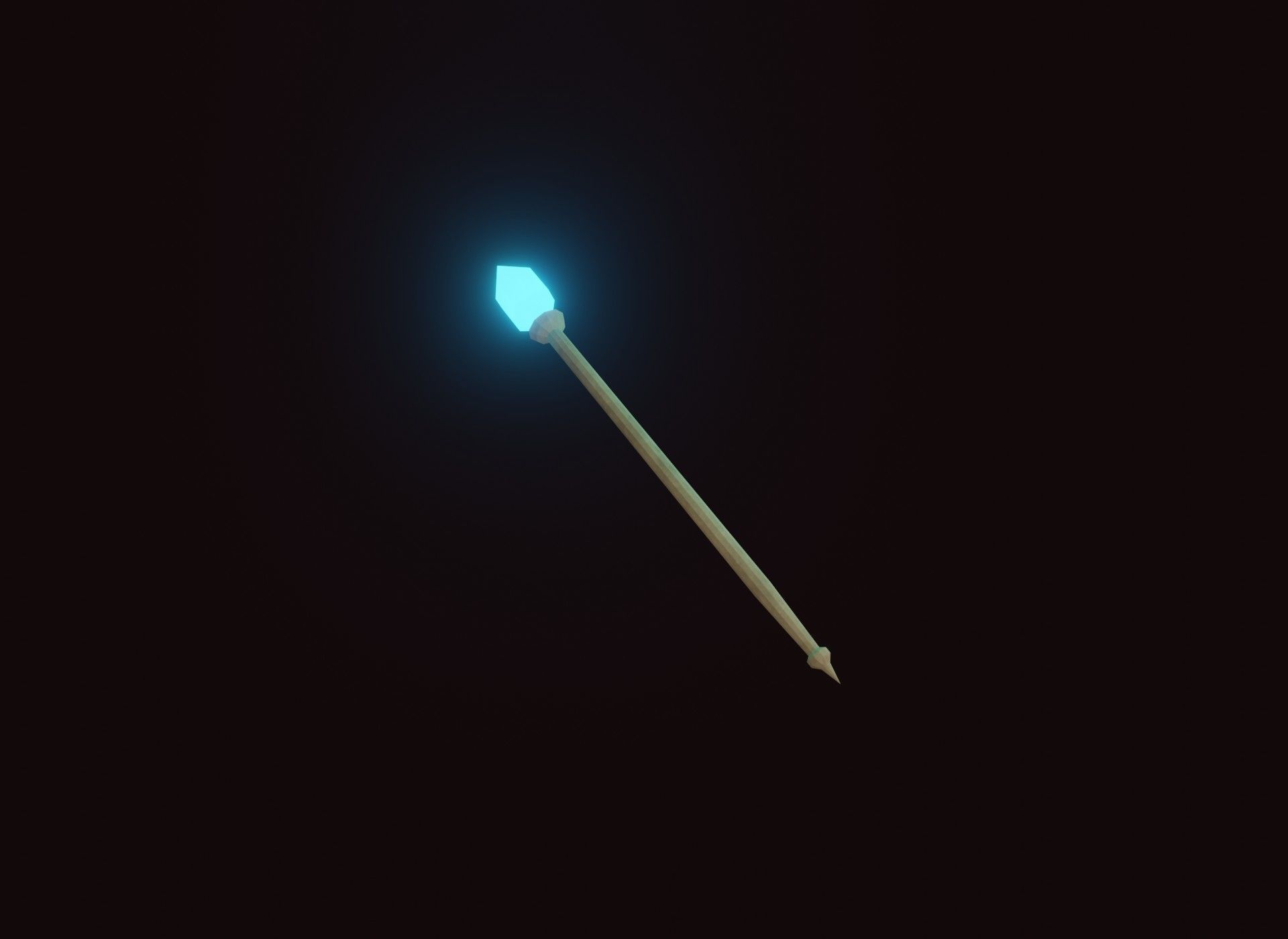 Stylized Mage Staff 3D Model Low-poly 3D model_13