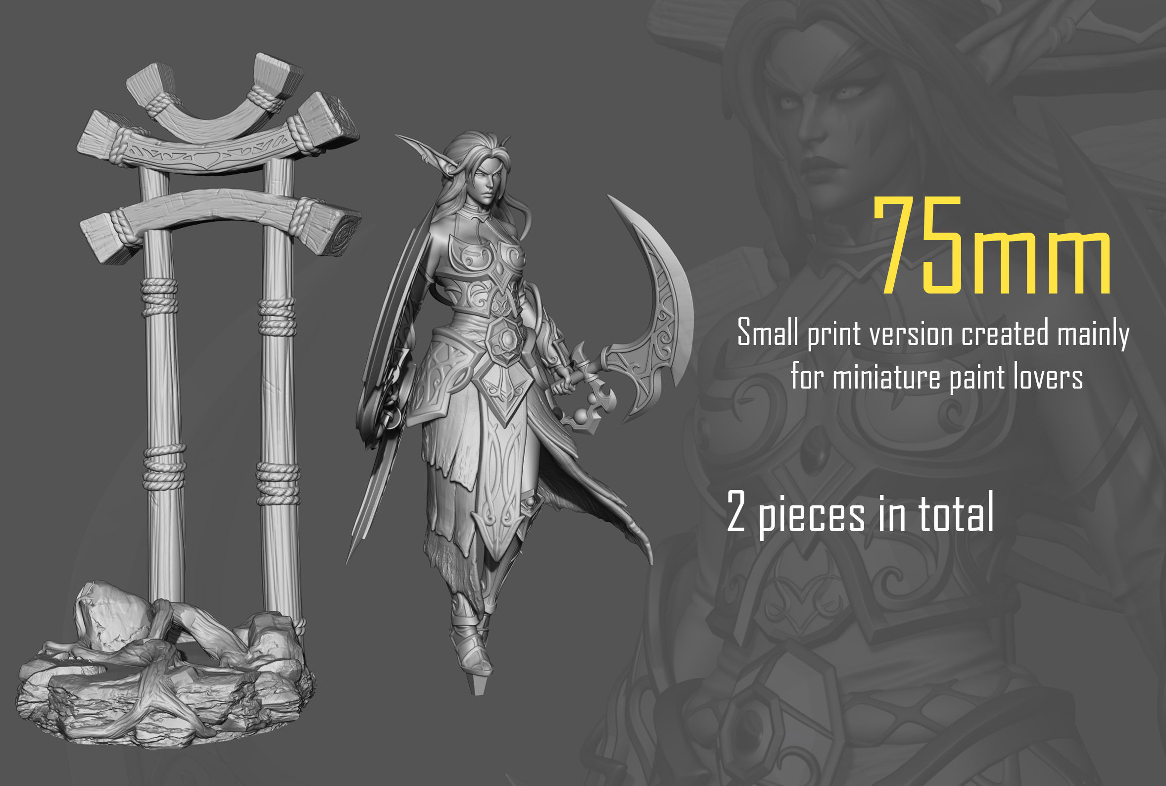 Tyrande Whisperwind - World of Warcraft 3D print model_2