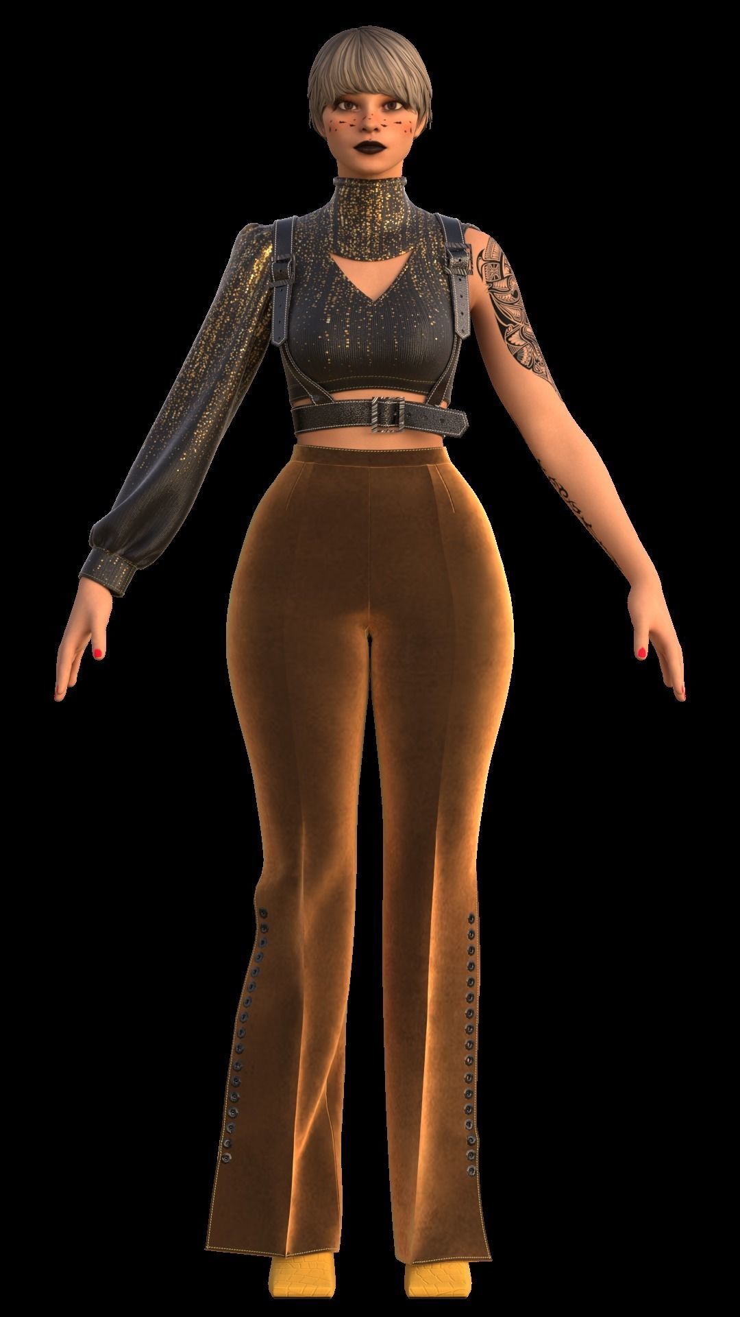 Girls Outfit 1 - Marvelous - CLO Project file 3D model 3D model_5