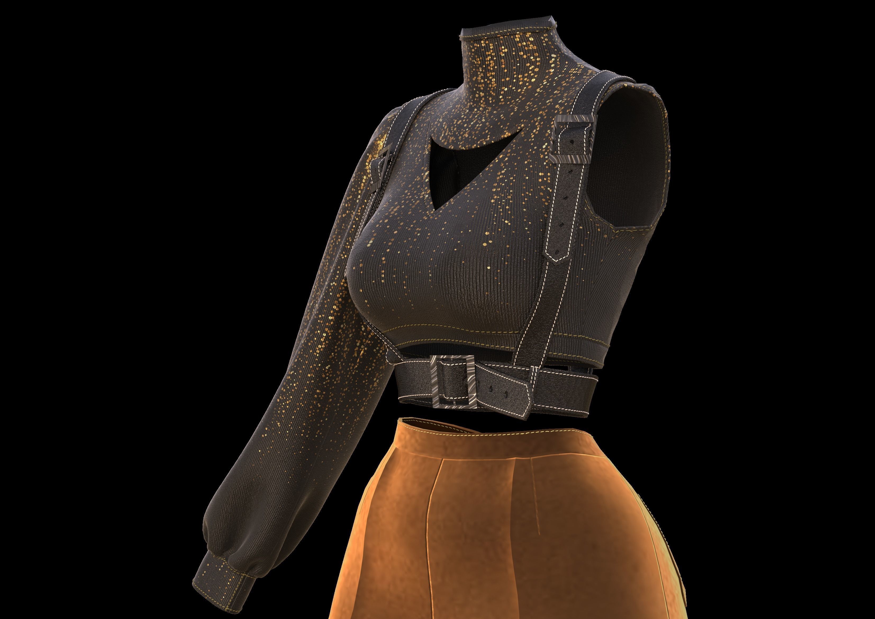 Girls Outfit 1 - Marvelous - CLO Project file 3D model 3D model_7