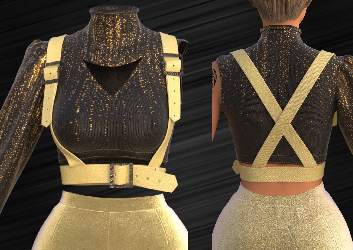 Girls Outfit 1 - Marvelous - CLO Project file 3D model 3D model_1