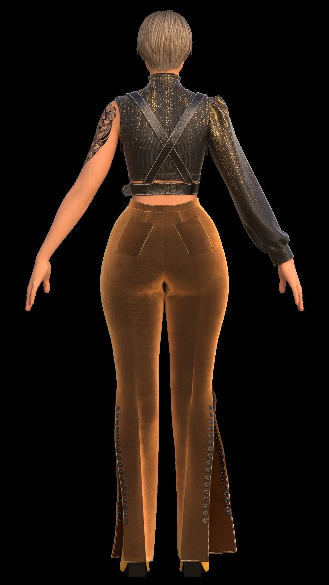 Girls Outfit 1 - Marvelous - CLO Project file 3D model 3D model_6