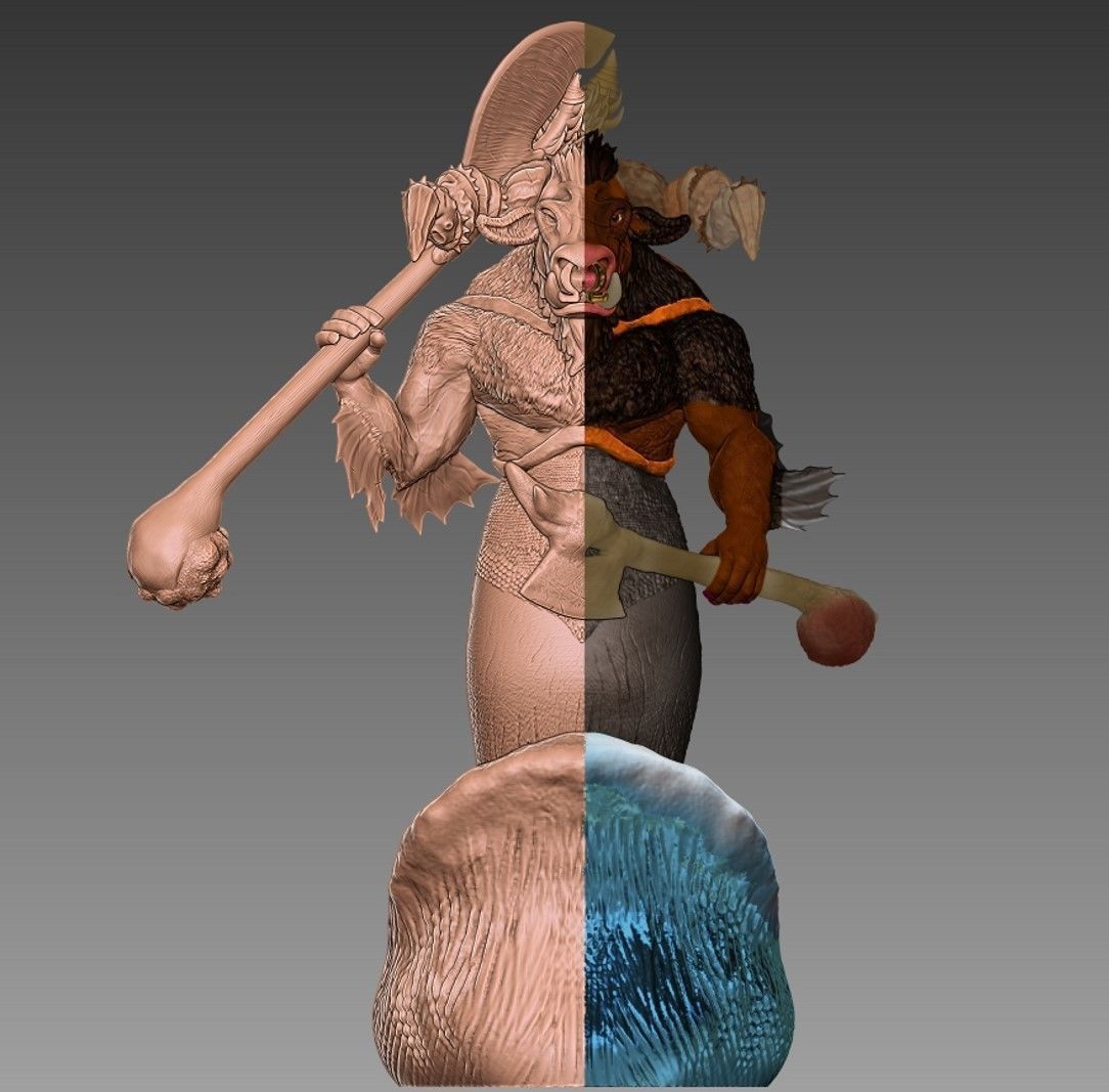 Manataur Statue 3D model_1