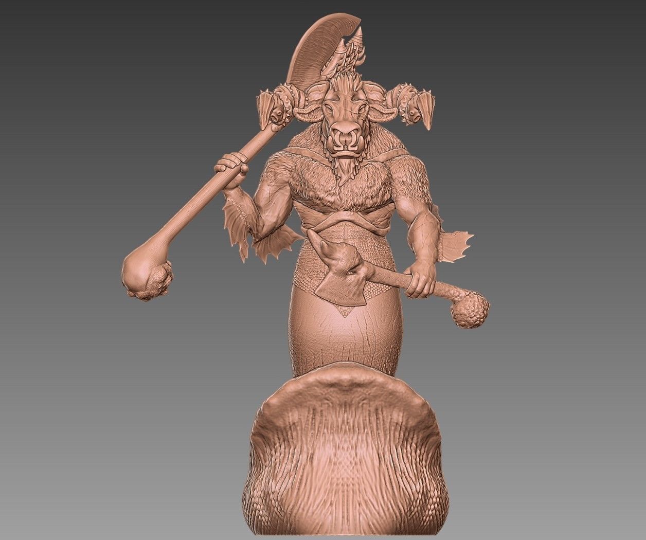 Manataur Statue 3D model_6