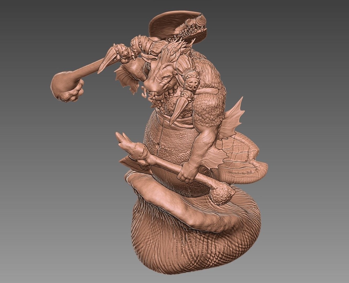 Manataur Statue 3D model_3