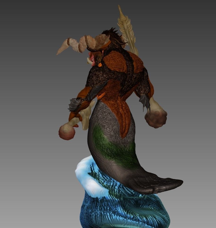 Manataur Statue 3D model_7