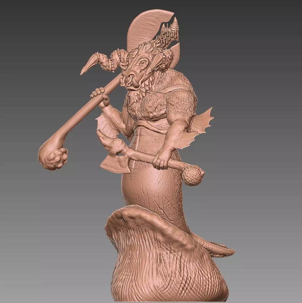 Manataur Statue 3D model_0