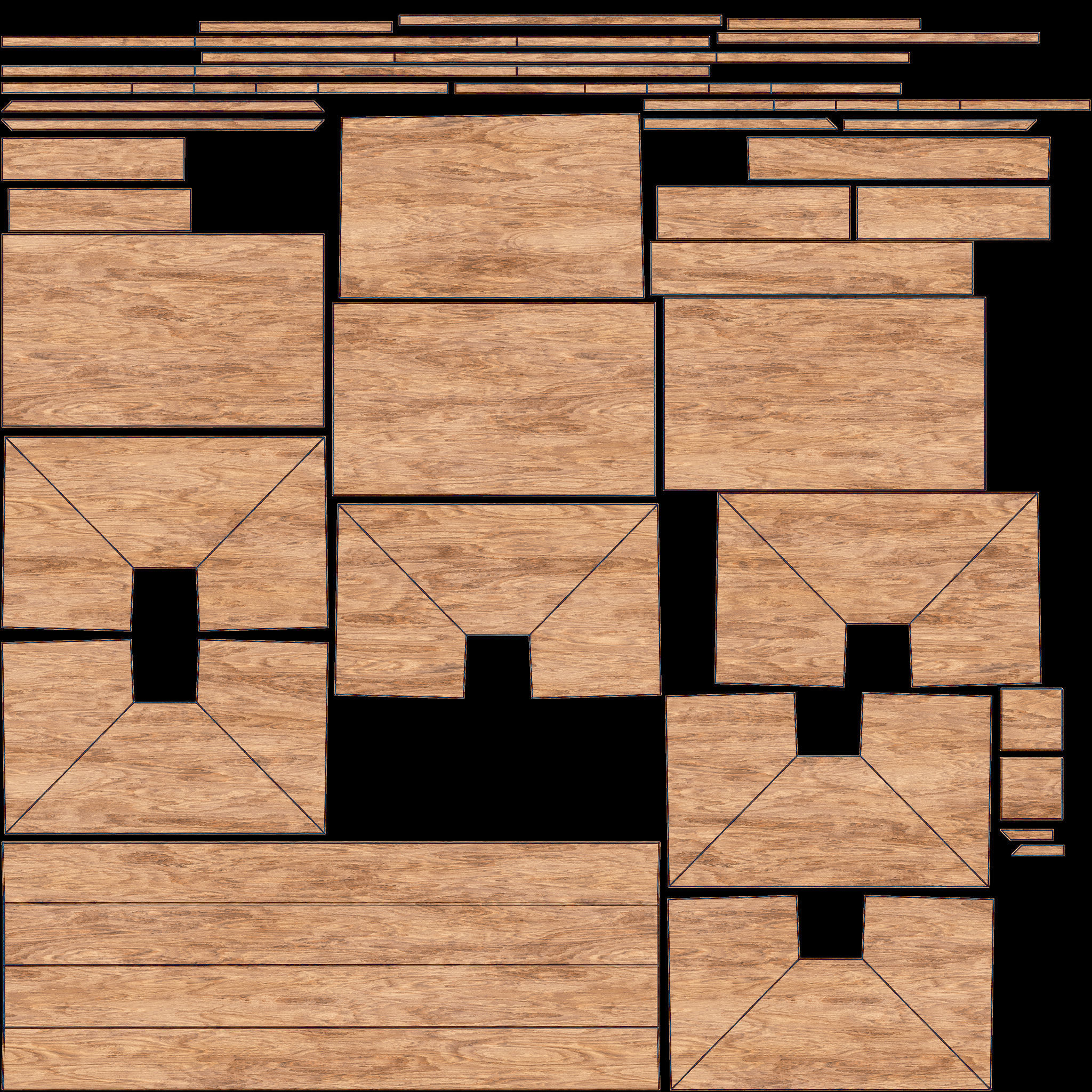 Wooden Shelf 3D Model AR VR PBR Low-poly 3D model_17