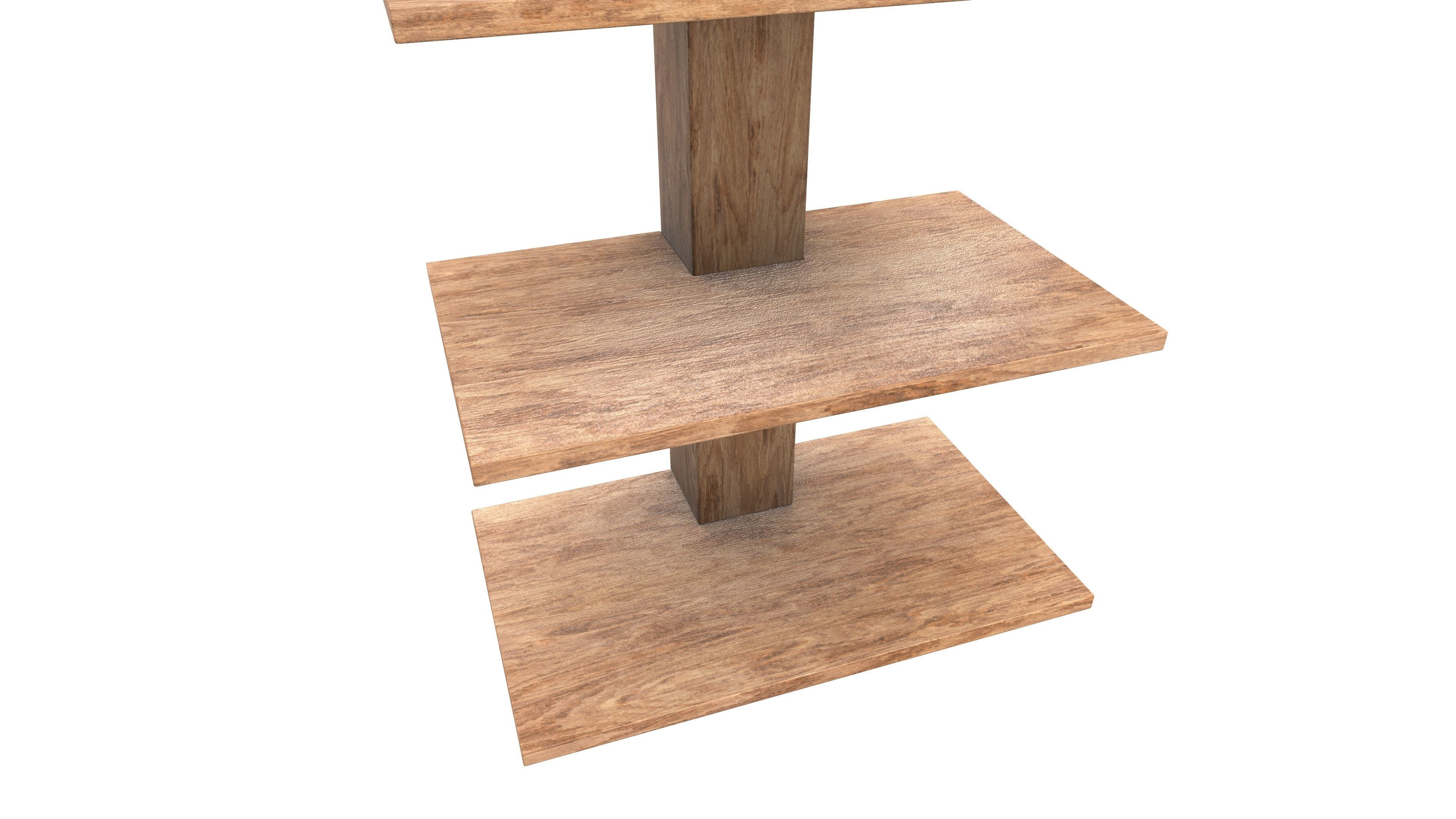 Wooden Shelf 3D Model AR VR PBR Low-poly 3D model_12