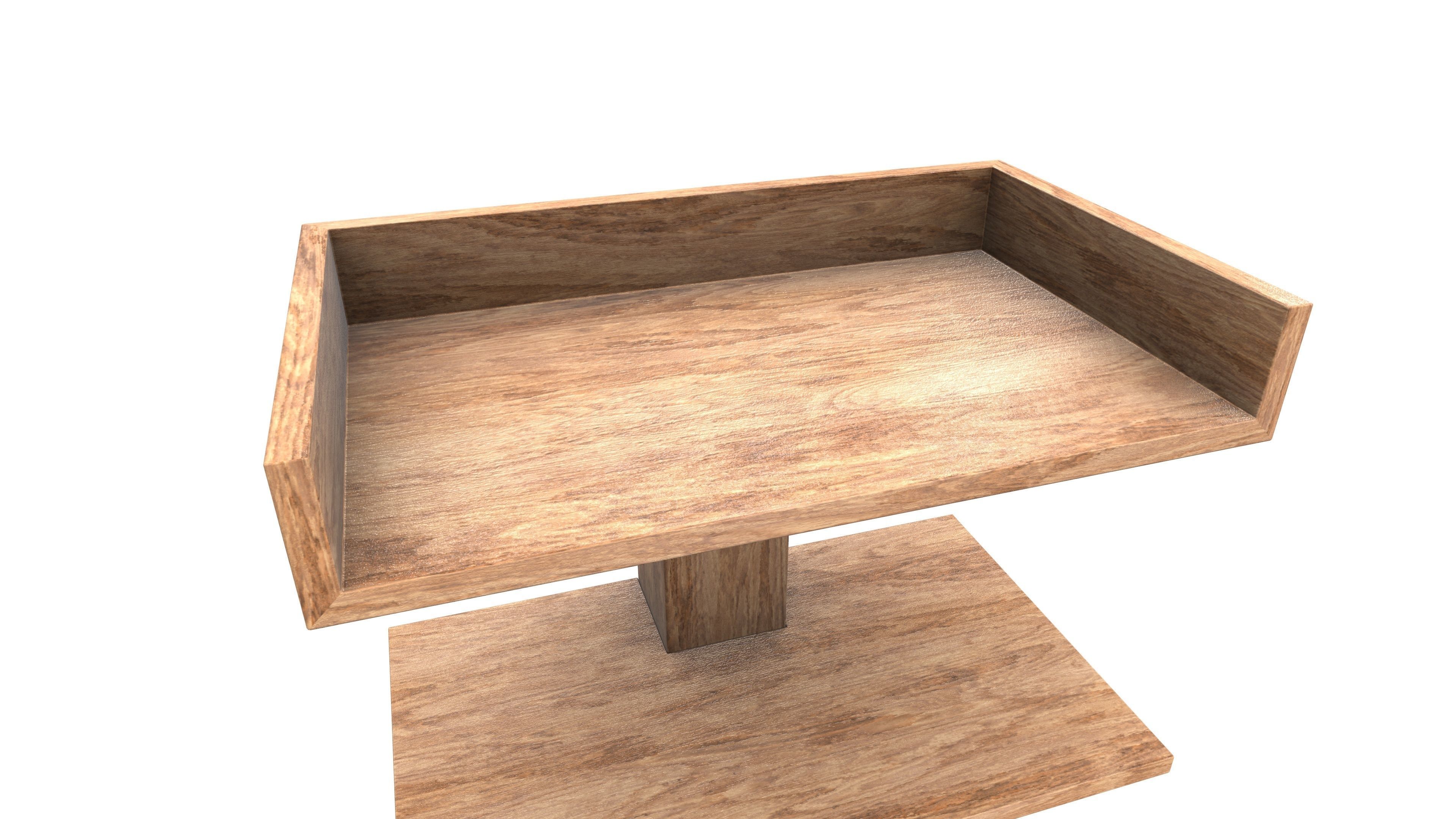 Wooden Shelf 3D Model AR VR PBR Low-poly 3D model_10
