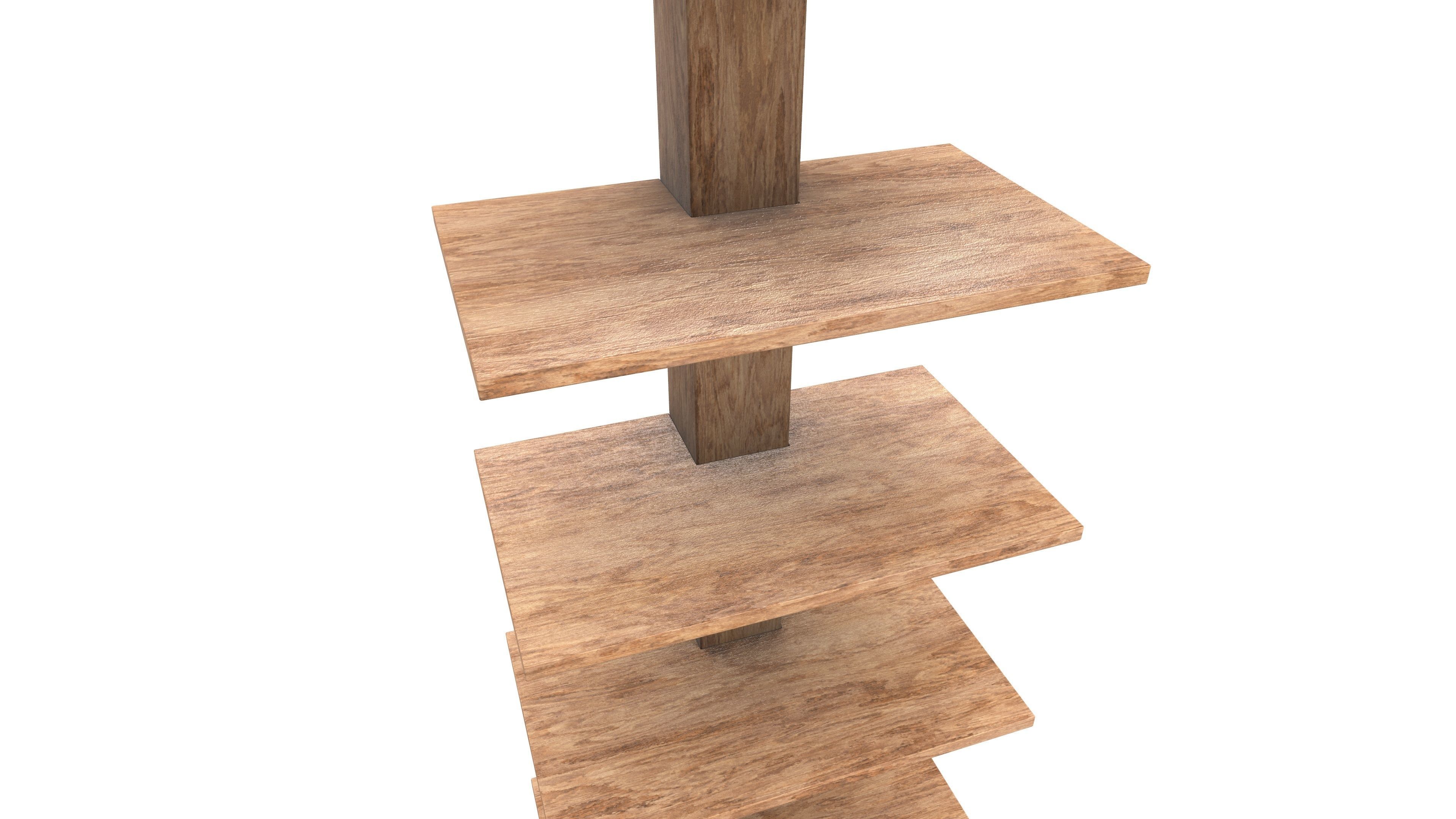 Wooden Shelf 3D Model AR VR PBR Low-poly 3D model_11