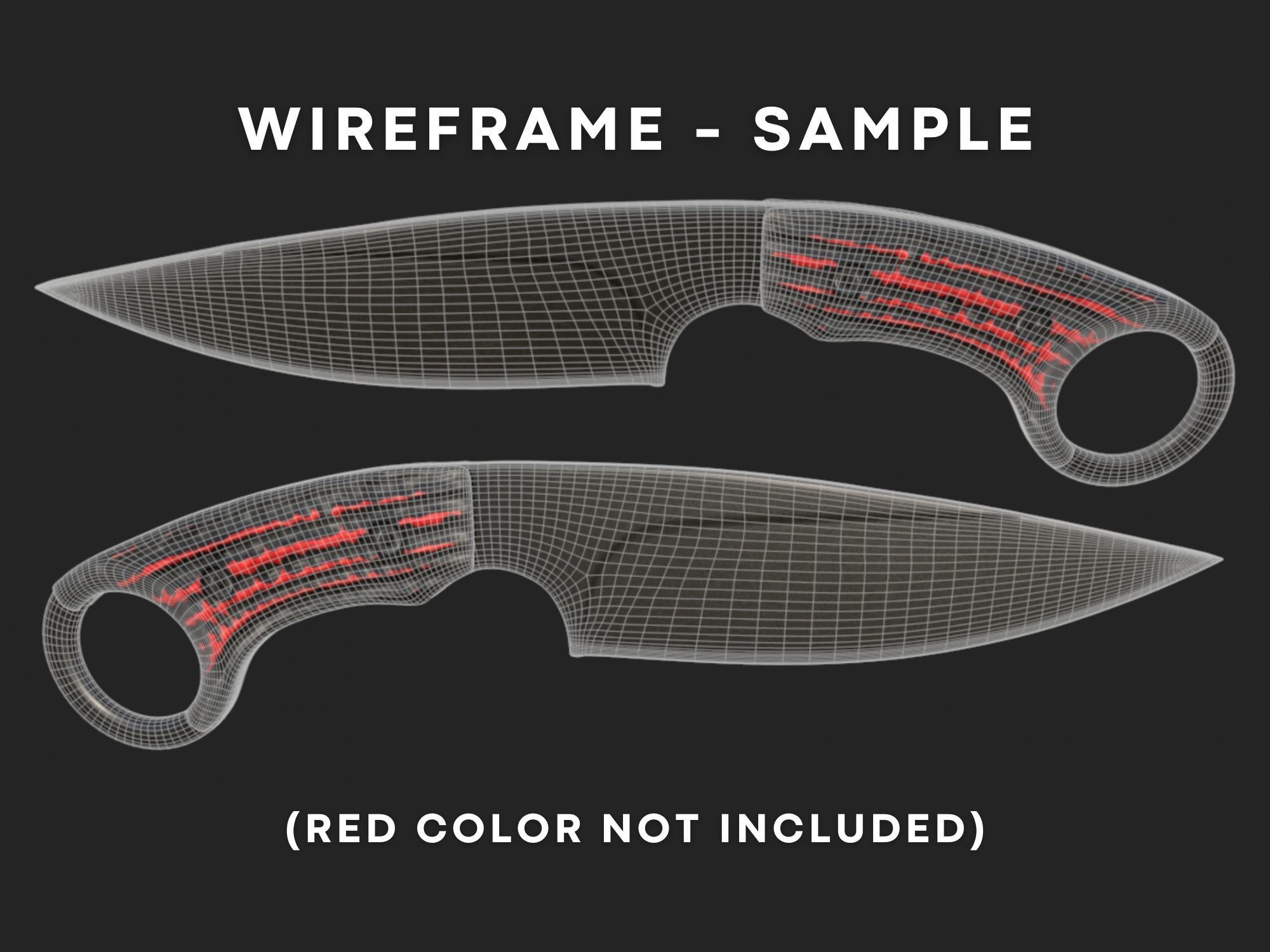 Tactical Combat Knife - Military - Karambit Style 01 Blue Low-poly 3D model_10