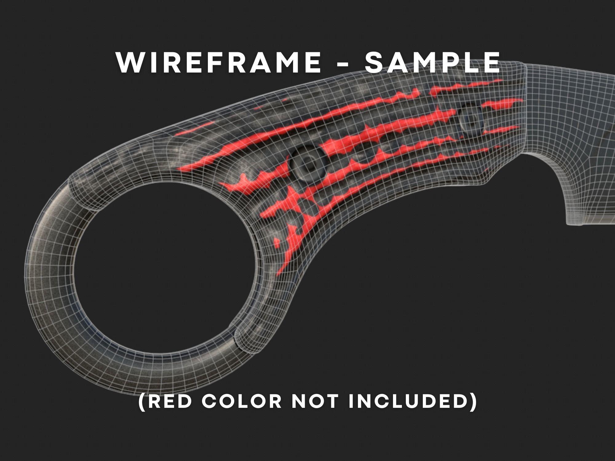 Tactical Combat Knife - Military - Karambit Style 01 Blue Low-poly 3D model_8