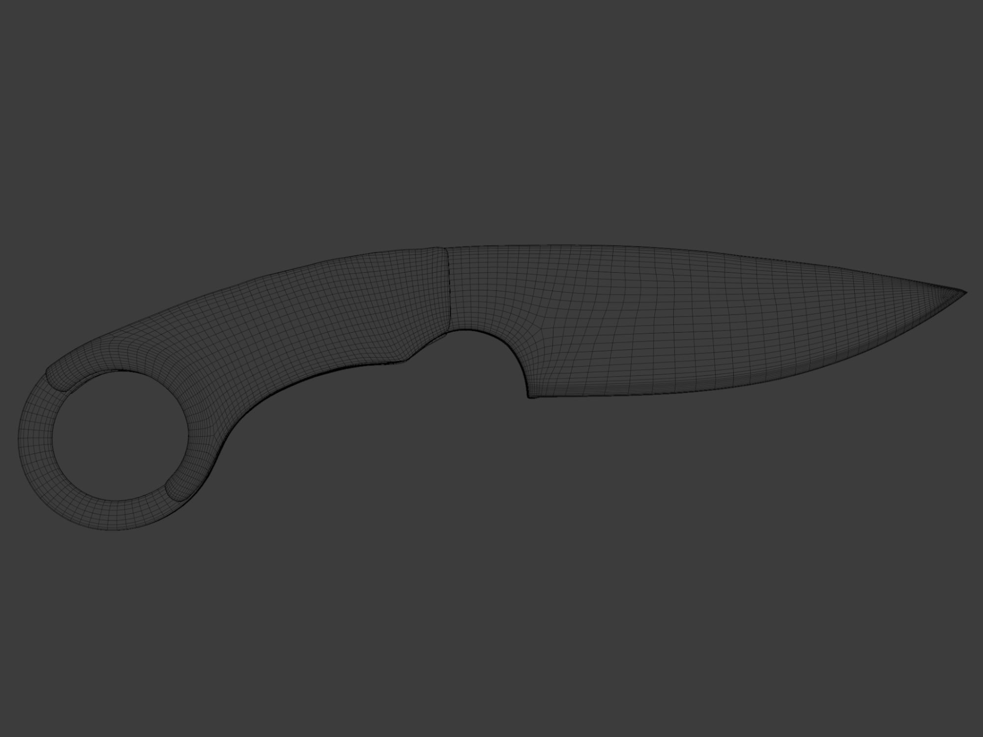 Tactical Combat Knife - Military - Karambit Style 01 Blue Low-poly 3D model_7