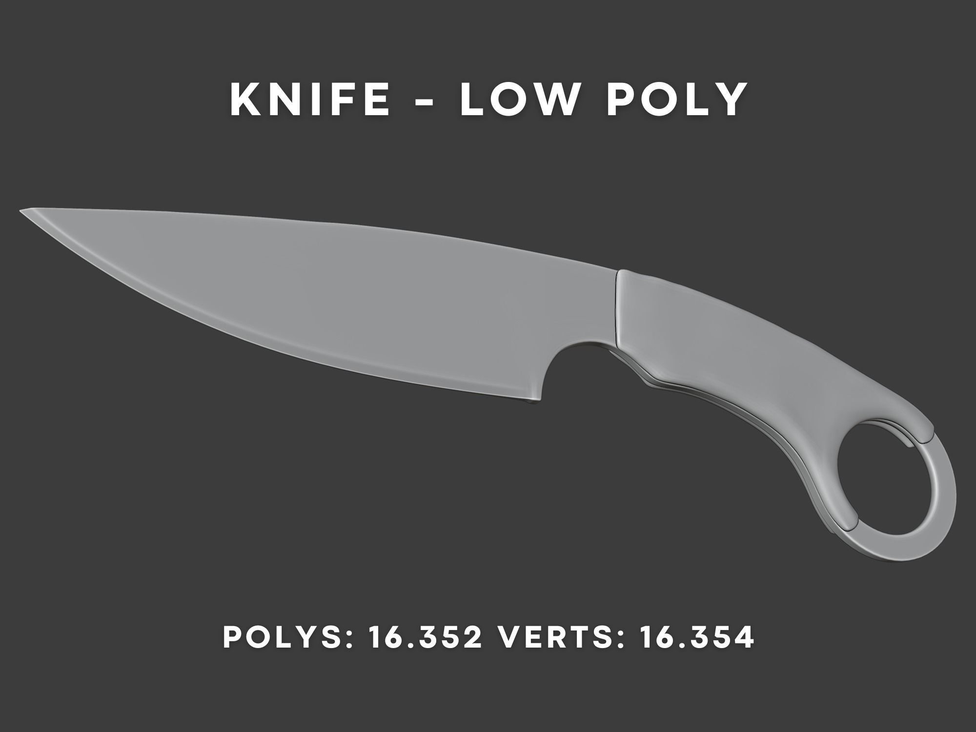 Tactical Combat Knife - Military - Karambit Style 01 Blue Low-poly 3D model_6