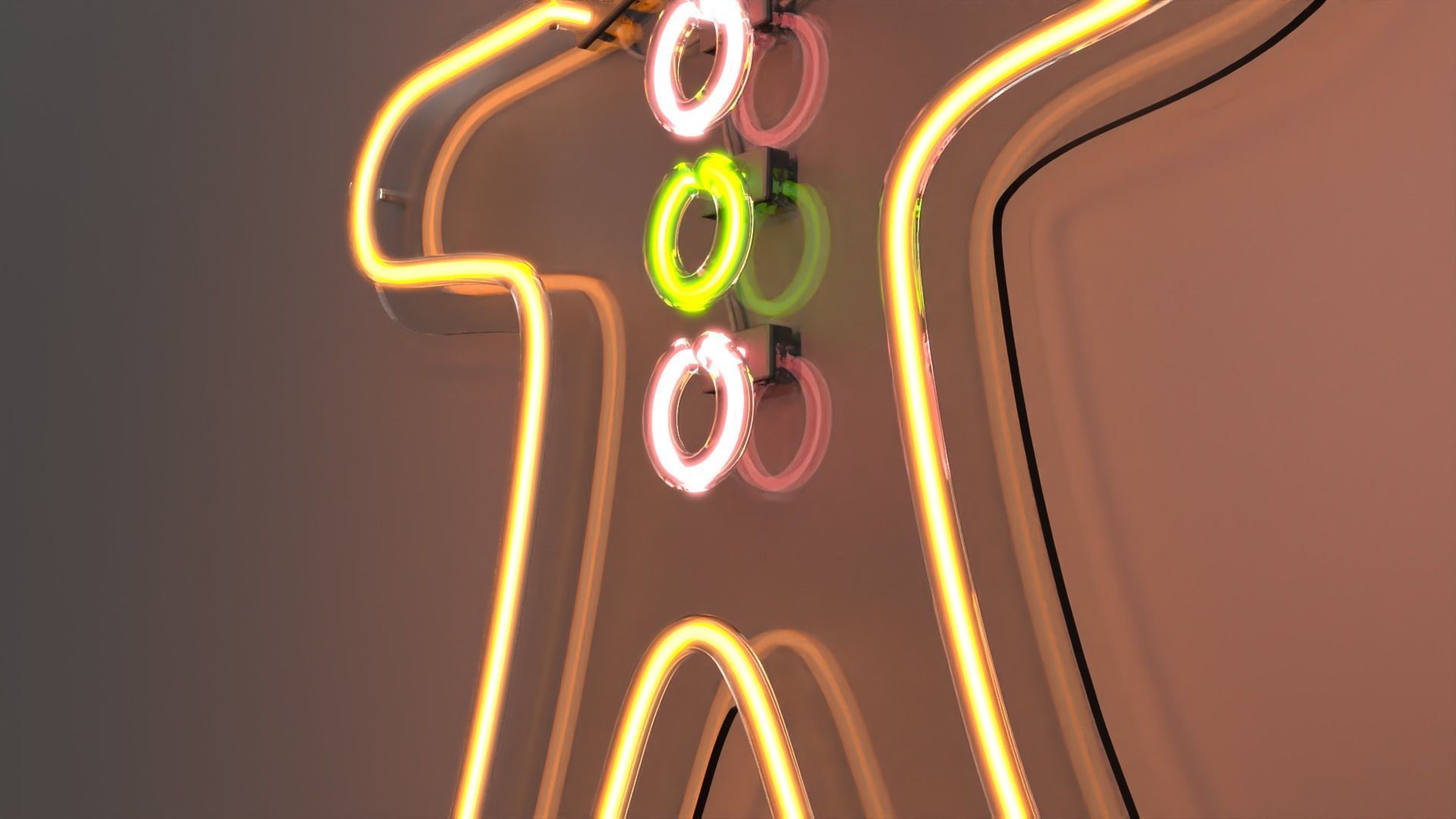 Gingerbread Man - Neon Sign 3D model_2