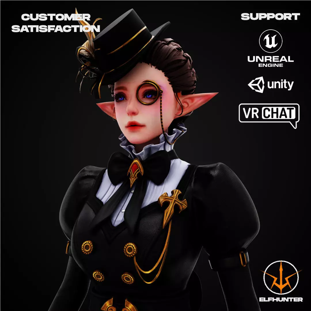 EXCLUSIVE ELF HUNTER EDITION RIGGED CHARACTER ELF SHERLOCK Low-poly 3D model_0