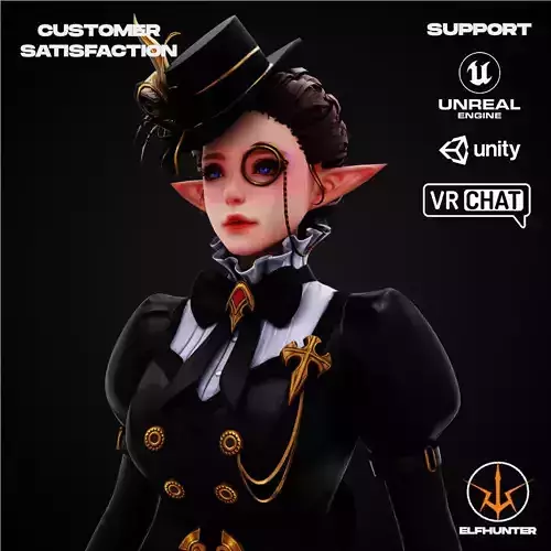 EXCLUSIVE ELF HUNTER EDITION RIGGED CHARACTER ELF SHERLOCK Low-poly 3D model