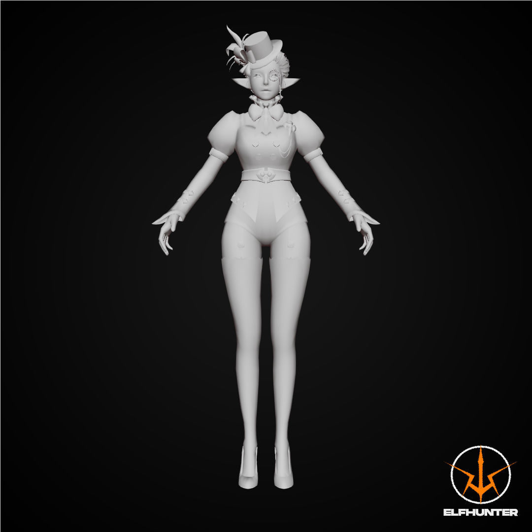 EXCLUSIVE ELF HUNTER EDITION RIGGED CHARACTER ELF SHERLOCK Low-poly 3D model_6