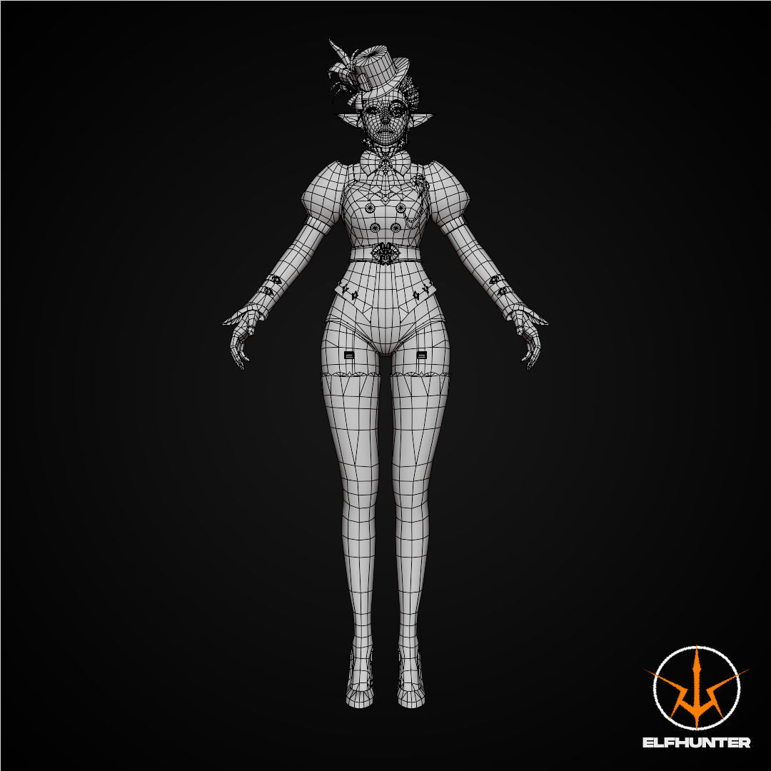 EXCLUSIVE ELF HUNTER EDITION RIGGED CHARACTER ELF SHERLOCK Low-poly 3D model_10