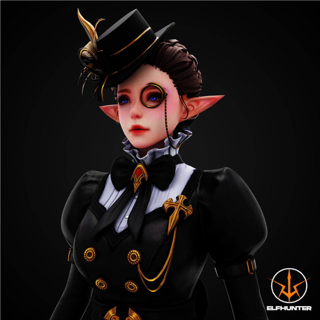 EXCLUSIVE ELF HUNTER EDITION RIGGED CHARACTER ELF SHERLOCK Low-poly 3D model_1