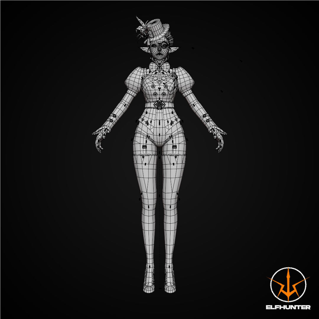 EXCLUSIVE ELF HUNTER EDITION RIGGED CHARACTER ELF SHERLOCK Low-poly 3D model_14