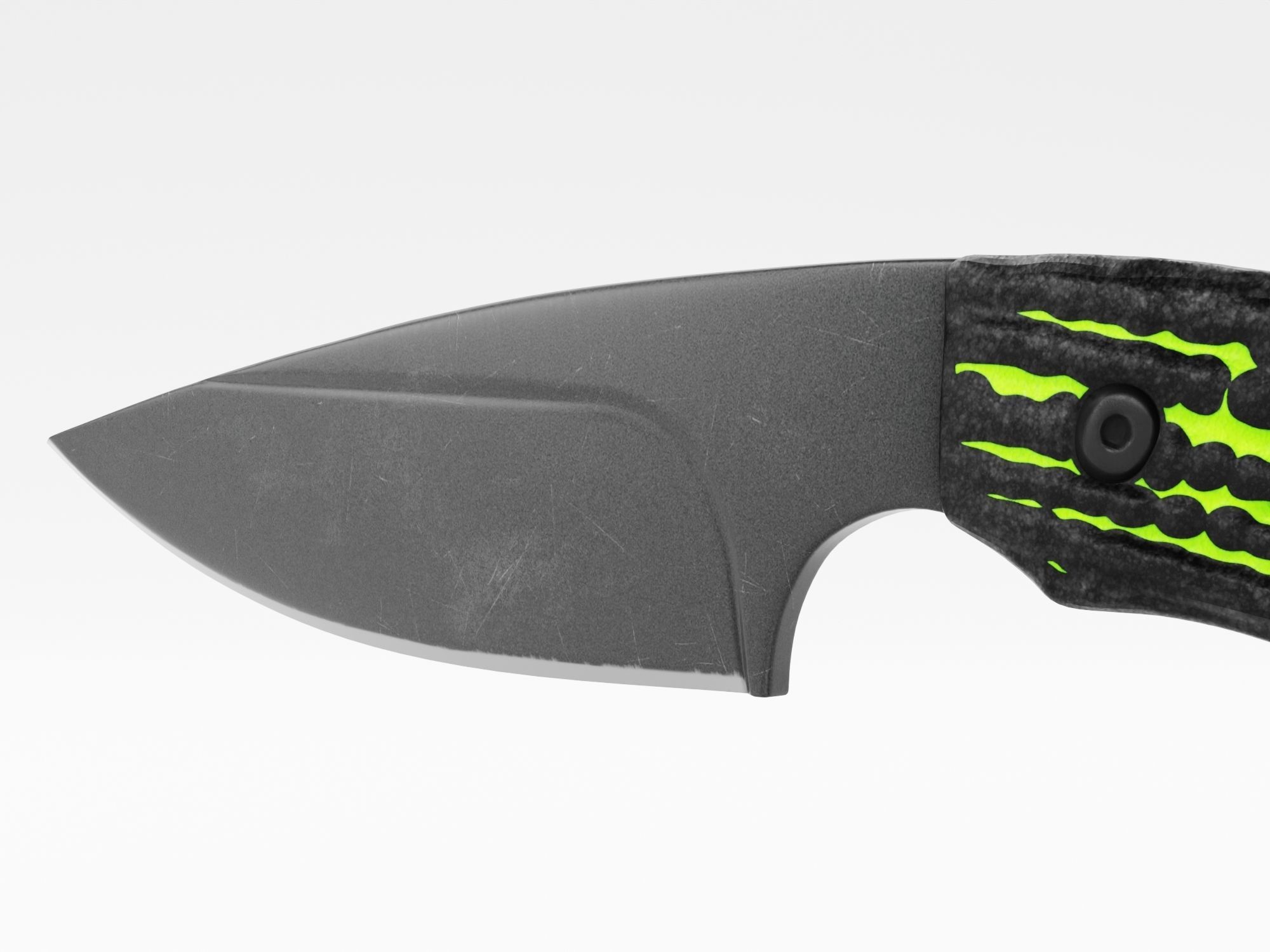 Tactical Combat Knife - Military - Karambit Style 01 Green Low-poly 3D model_3