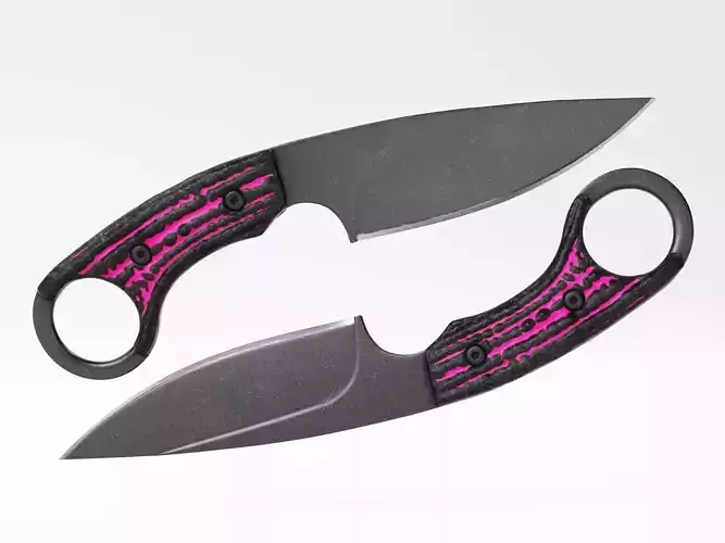 Tactical Combat Knife - Military - Karambit Style 01 Pink