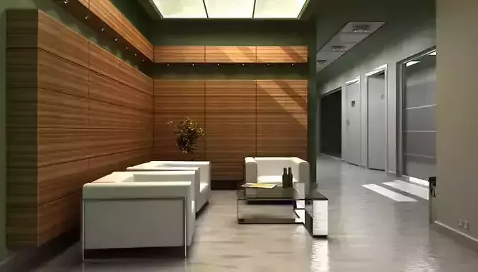 Modern Office Lobby With Chairs And Sofa Archinteriors Vol 8 3D model